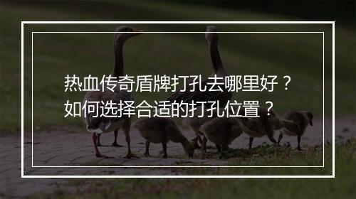 热血传奇盾牌打孔去哪里好？如何选择合适的打孔位置？