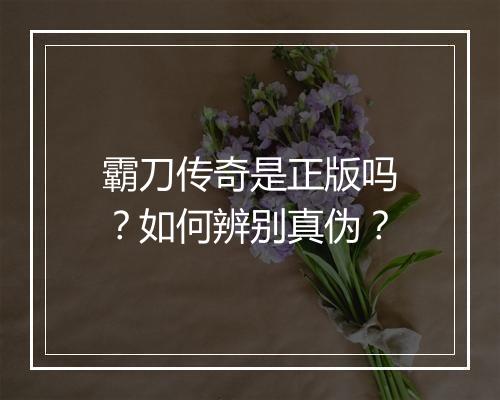 霸刀传奇是正版吗？如何辨别真伪？