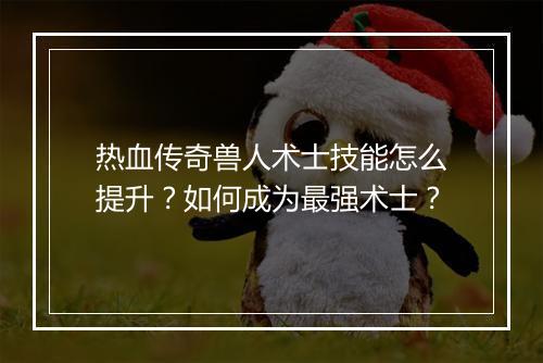 热血传奇兽人术士技能怎么提升？如何成为最强术士？