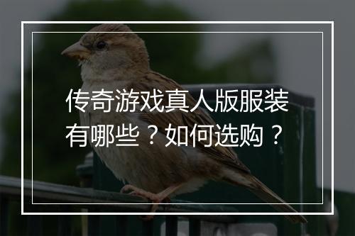 传奇游戏真人版服装有哪些？如何选购？