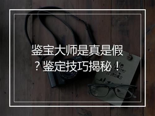 鉴宝大师是真是假？鉴定技巧揭秘！