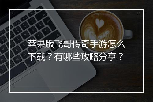 苹果版飞哥传奇手游怎么下载？有哪些攻略分享？