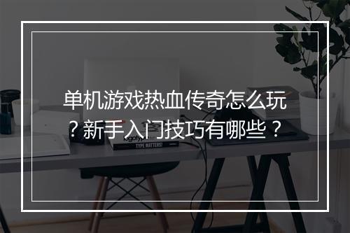 单机游戏热血传奇怎么玩？新手入门技巧有哪些？