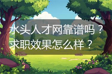 水头人才网靠谱吗？求职效果怎么样？