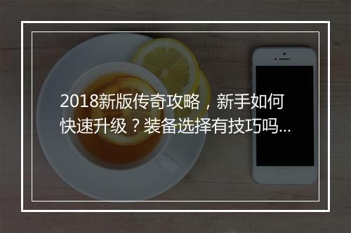 2018新版传奇攻略，新手如何快速升级？装备选择有技巧吗？