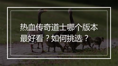 热血传奇道士哪个版本最好看？如何挑选？