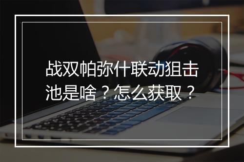 战双帕弥什联动狙击池是啥？怎么获取？