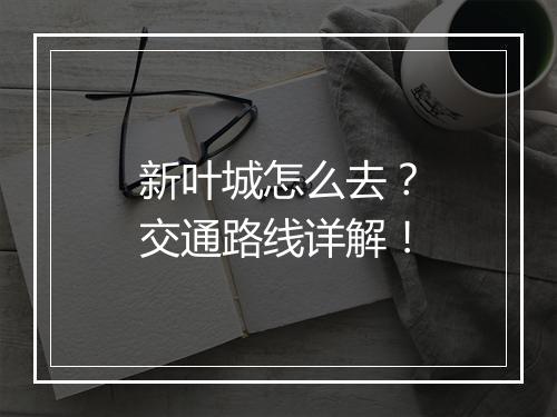 新叶城怎么去？交通路线详解！