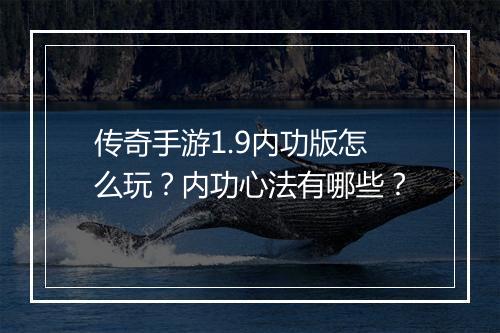 传奇手游1.9内功版怎么玩？内功心法有哪些？