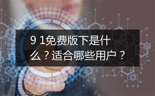 9 1免费版下是什么？适合哪些用户？