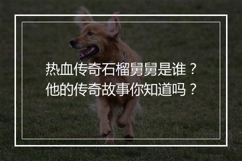 热血传奇石榴舅舅是谁？他的传奇故事你知道吗？