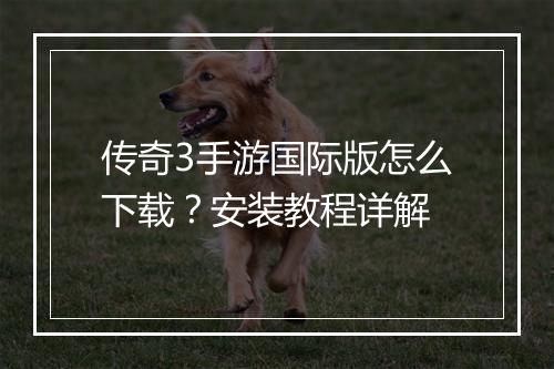 传奇3手游国际版怎么下载？安装教程详解