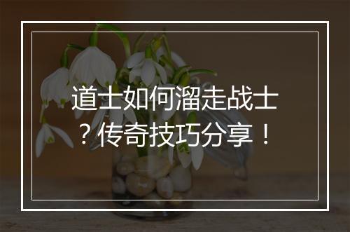 道士如何溜走战士？传奇技巧分享！