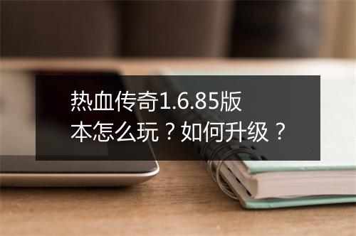热血传奇1.6.85版本怎么玩？如何升级？