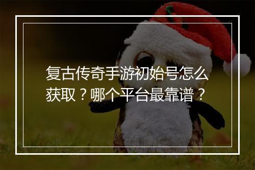 复古传奇手游初始号怎么获取？哪个平台最靠谱？