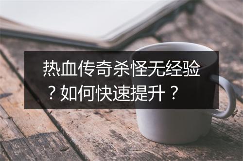 热血传奇杀怪无经验？如何快速提升？