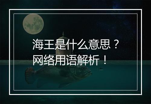 海王是什么意思？网络用语解析！