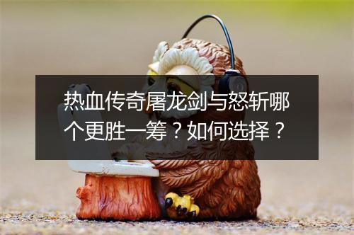 热血传奇屠龙剑与怒斩哪个更胜一筹？如何选择？