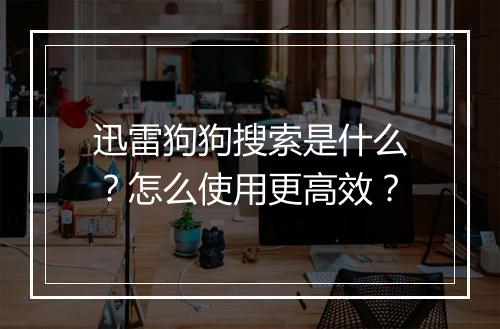 迅雷狗狗搜索是什么？怎么使用更高效？
