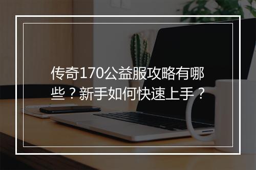 传奇170公益服攻略有哪些？新手如何快速上手？