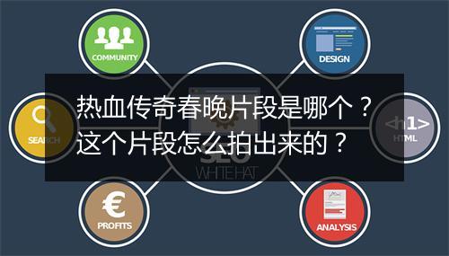 热血传奇春晚片段是哪个？这个片段怎么拍出来的？