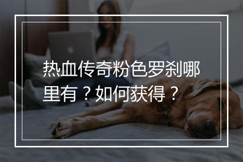 热血传奇粉色罗刹哪里有？如何获得？