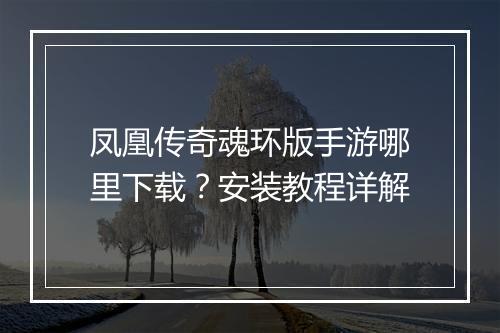凤凰传奇魂环版手游哪里下载？安装教程详解