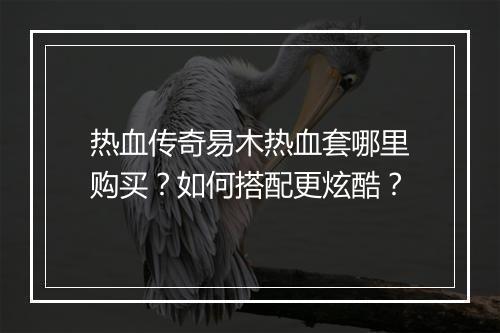 热血传奇易木热血套哪里购买？如何搭配更炫酷？