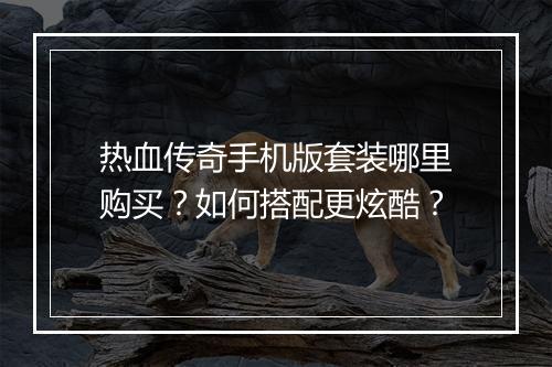 热血传奇手机版套装哪里购买？如何搭配更炫酷？
