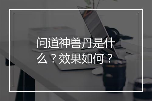 问道神兽丹是什么？效果如何？