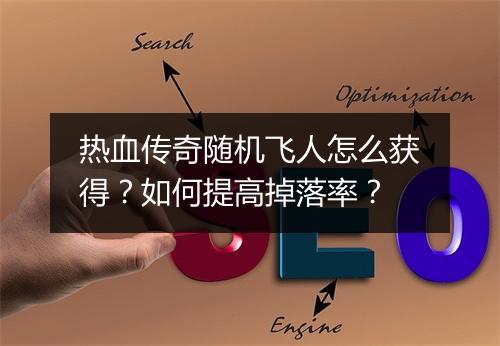 热血传奇随机飞人怎么获得？如何提高掉落率？