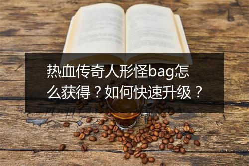 热血传奇人形怪bag怎么获得？如何快速升级？