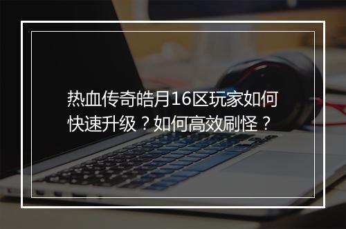 热血传奇皓月16区玩家如何快速升级？如何高效刷怪？