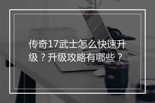 传奇17武士怎么快速升级？升级攻略有哪些？