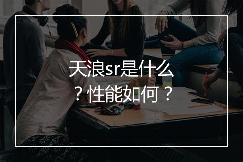 天浪sr是什么？性能如何？