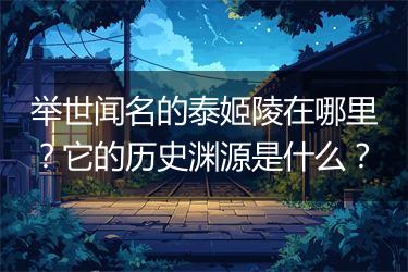 举世闻名的泰姬陵在哪里？它的历史渊源是什么？