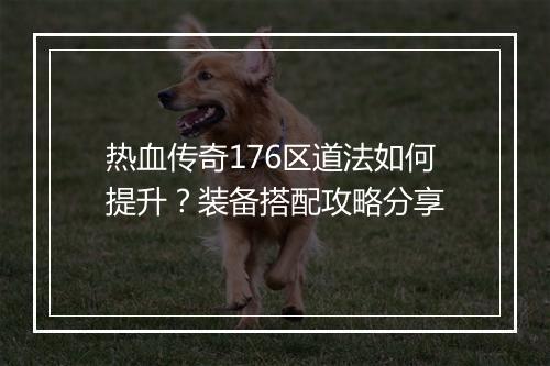 热血传奇176区道法如何提升？装备搭配攻略分享