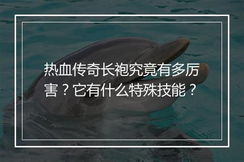 热血传奇长袍究竟有多厉害？它有什么特殊技能？