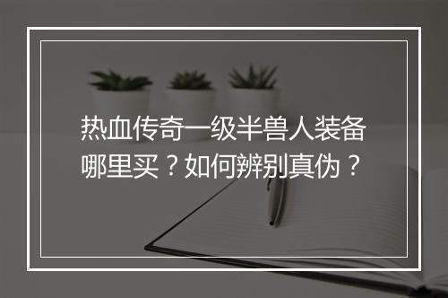 热血传奇一级半兽人装备哪里买？如何辨别真伪？
