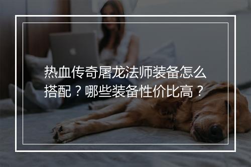 热血传奇屠龙法师装备怎么搭配？哪些装备性价比高？