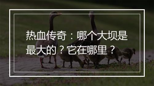 热血传奇：哪个大坝是最大的？它在哪里？