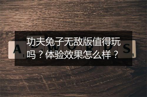 功夫兔子无敌版值得玩吗？体验效果怎么样？
