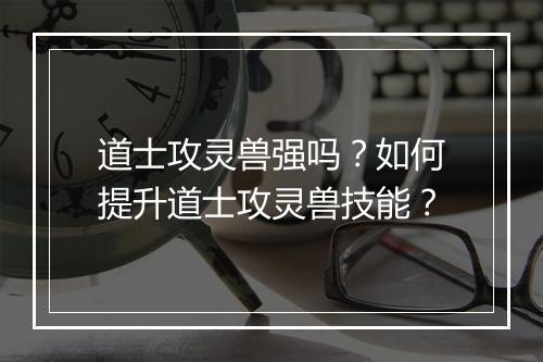 道士攻灵兽强吗？如何提升道士攻灵兽技能？