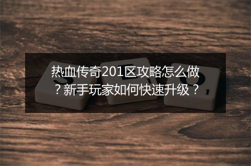 热血传奇201区攻略怎么做？新手玩家如何快速升级？