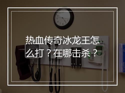 热血传奇冰龙王怎么打？在哪击杀？