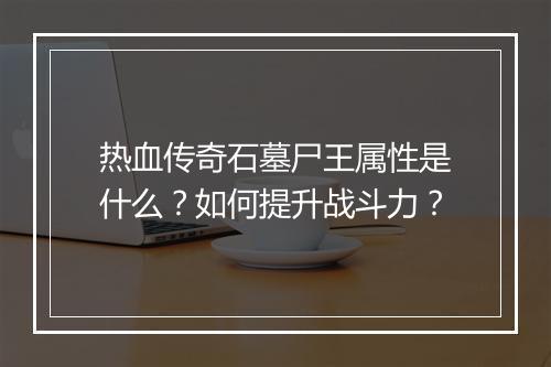 热血传奇石墓尸王属性是什么？如何提升战斗力？