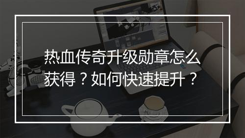 热血传奇升级勋章怎么获得？如何快速提升？