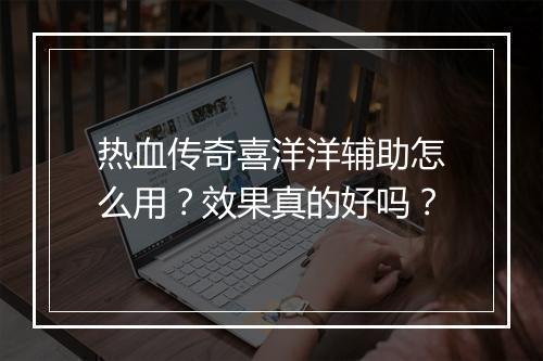 热血传奇喜洋洋辅助怎么用？效果真的好吗？