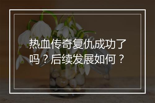 热血传奇复仇成功了吗？后续发展如何？