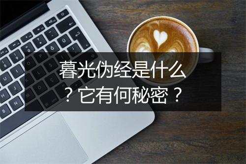 暮光伪经是什么？它有何秘密？